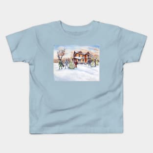 Hillhurst Holiday in Watercolor Kids T-Shirt